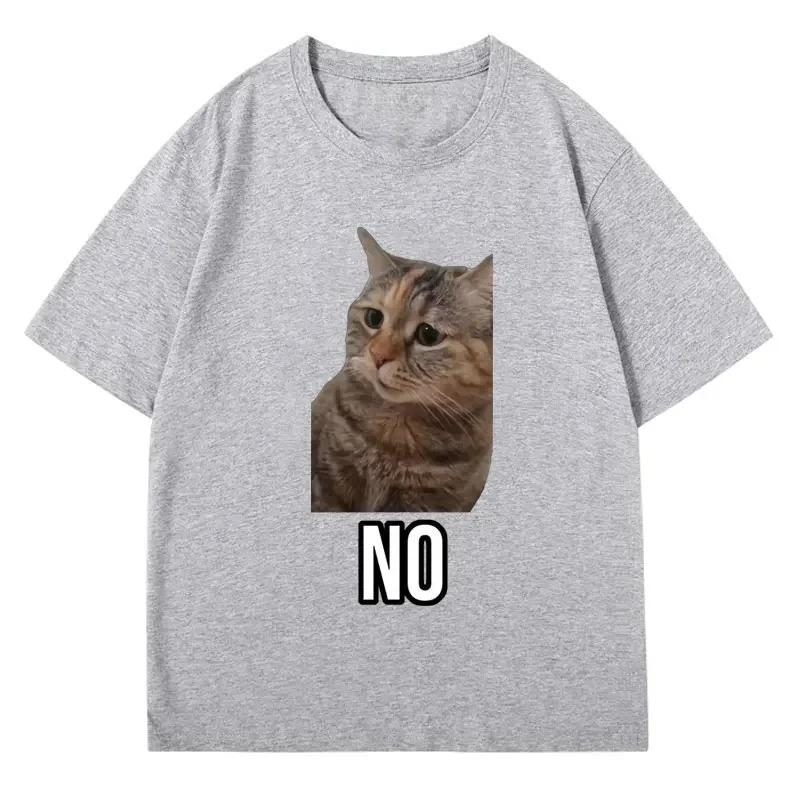 2026 Summer Talking Cat Meme Pattern Print Cotton Tshirt for Unisex Women Fashion Tshirt Casual Short Sleeve Tshirt StreetWear