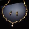 Modern Gold Plated Necklace with American Diamonds and Stars