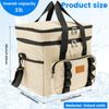 23L Multifunctional Double Layers Tote Cooler Lunch Bags Large Capacity Travel Picnic Lunch Box for Family Outdoor Activities