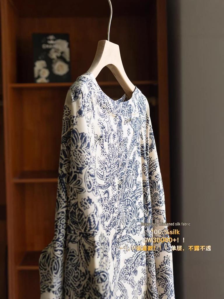 Nanyou Mulberry Silk Tie-Up Dress: Stylish and Slimming for Outings and Travel