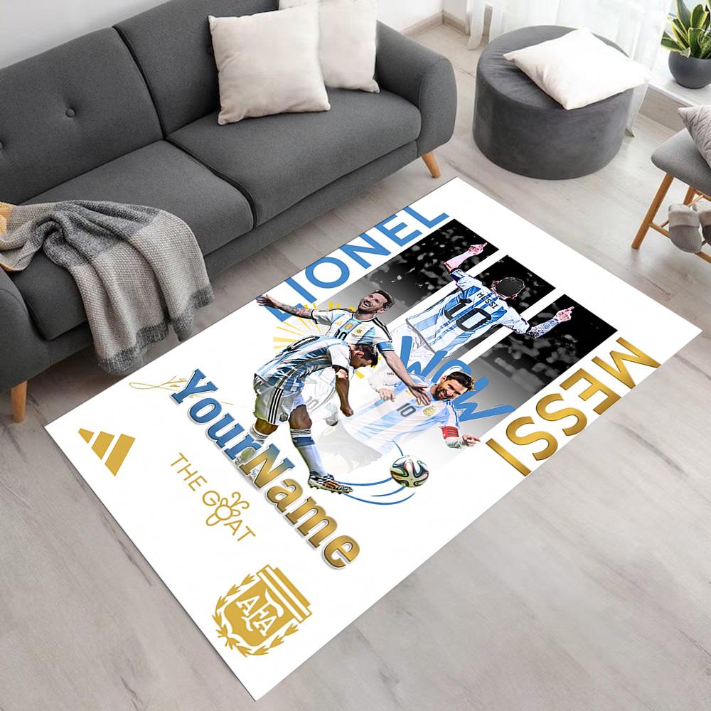 Messi Personalized Name Carpet Design for Dormitory Dining Room Entryway Game Room Anti-slip Rug Decorate Offices