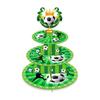 3 Tier Football Sports Soccer Party Cake Display Stand Kid Birthday Dessert Cupcake Rack Stand Baby Shower Party Cake Tray Decor