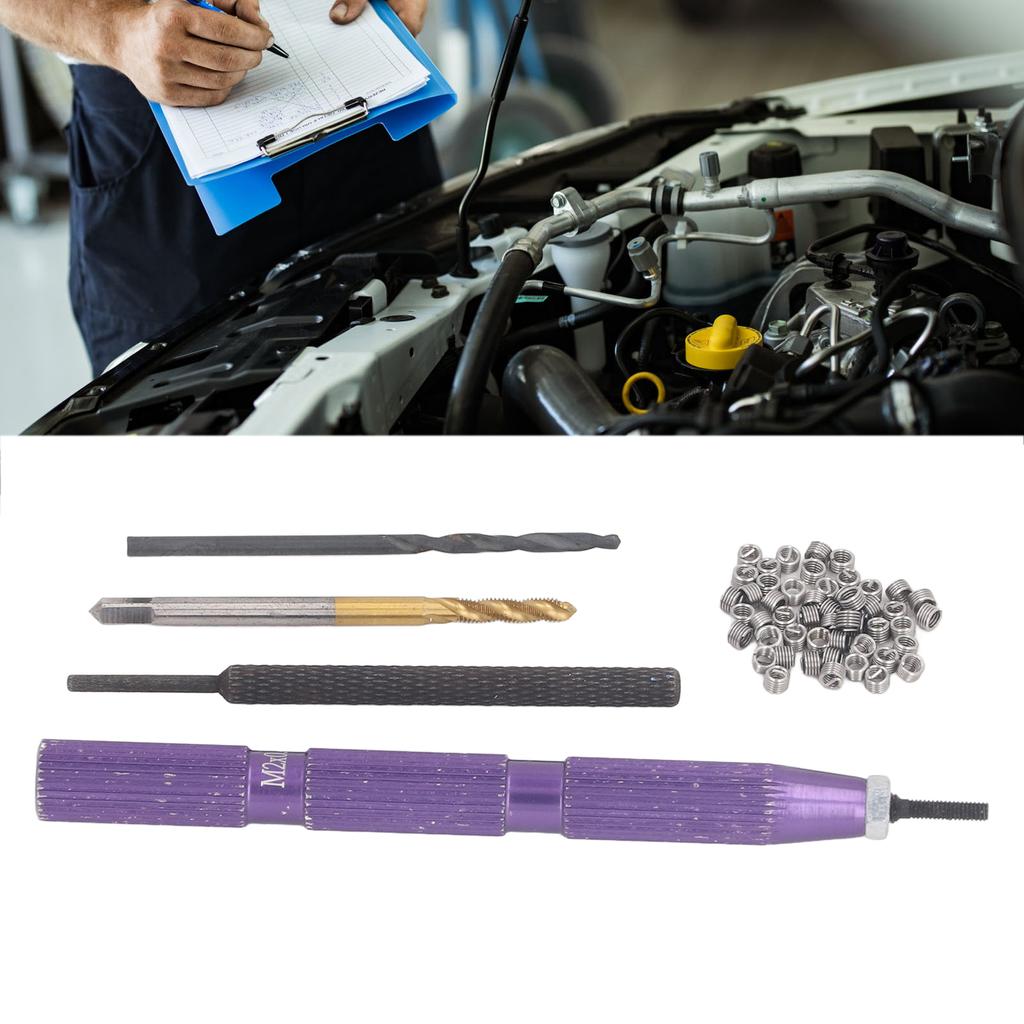 54 Pcs Thread Repair Kit M2x0.4x2D Inserts 304 Stainless Steel Thread Installation Tool