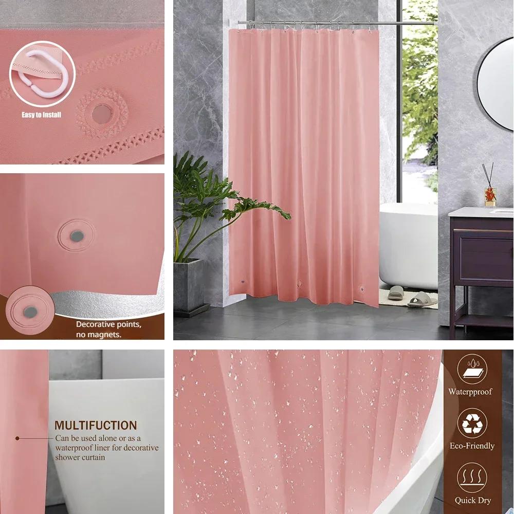 High Clear Shower Curtain Waterproof Transparent Curtains Liner Mildew PEVA Bath Curtains With Hooks Home PEVA Bathroom Decor