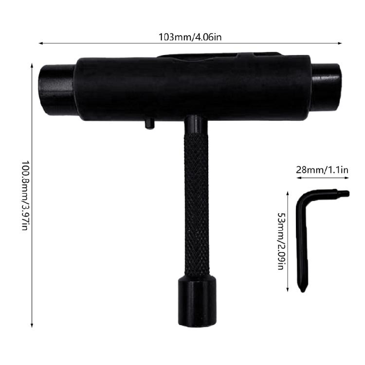 Skate Tool All in One T Tools Skateboard Tool Accessory T Type for Skateboard and L-Type Head Wrench Screwdriver