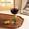 Botanical flower glass high footed champagne glass high aesthetic transparent red wine glass artistic Bordeaux glass
