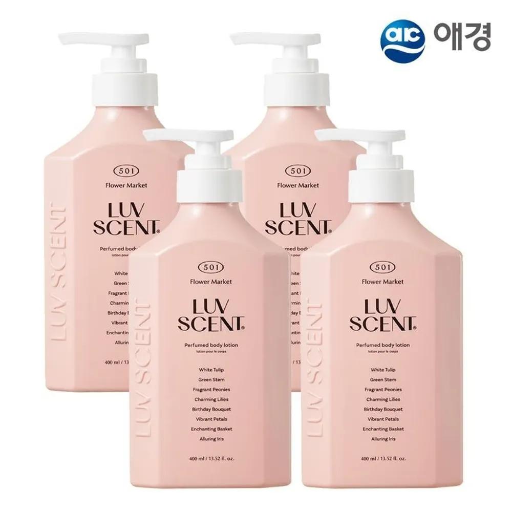

LUV SCENE Body Lotion 400ml x 4 (White Tulip / Linen Cotton - Choose 1) Linen cotton