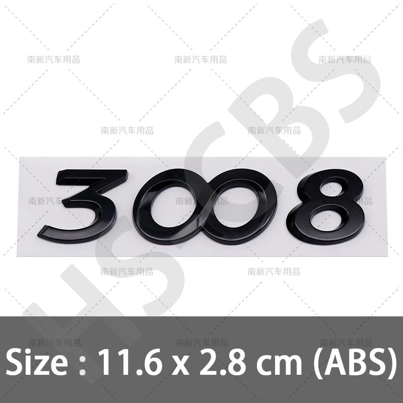 SQOB1 ABS 206 207 301 308 Rear Trunk Logo 307 508 3008 2008 4008 5008 Emblem Badge For Peugeot Car Styling Tailgate Emblem Stickers