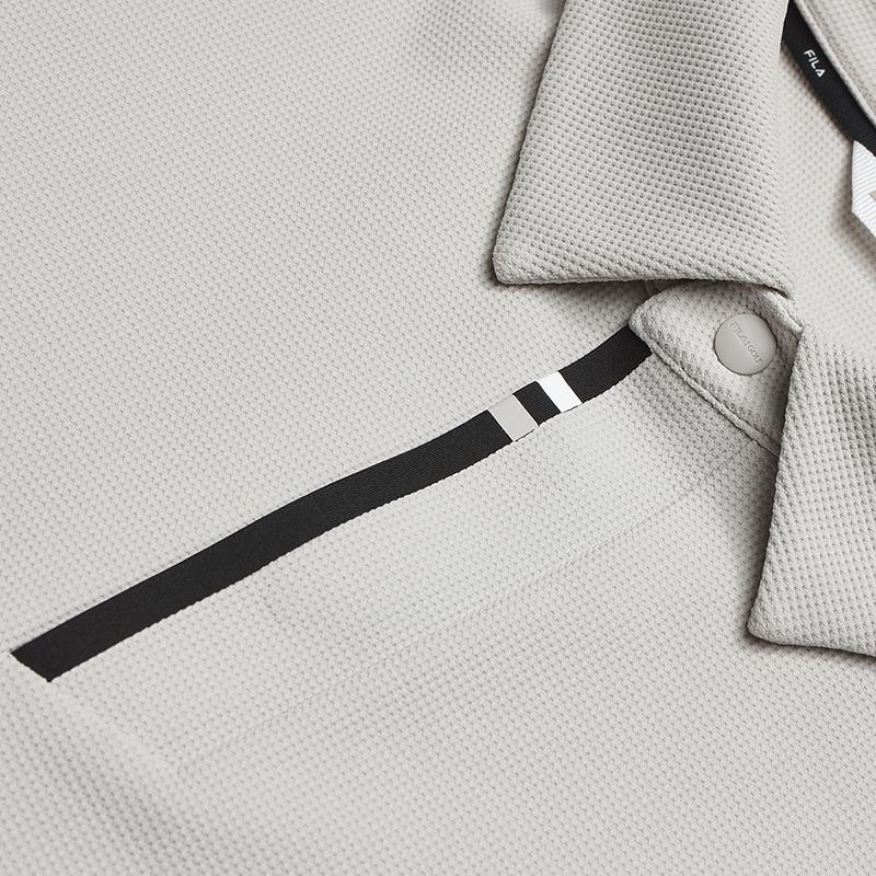 Fila Golf Series Fashion Sports Casual Stretch Comfortable Solid Color Knit Long Sleeve Polo Shirt Men Tops A11M545201FGY