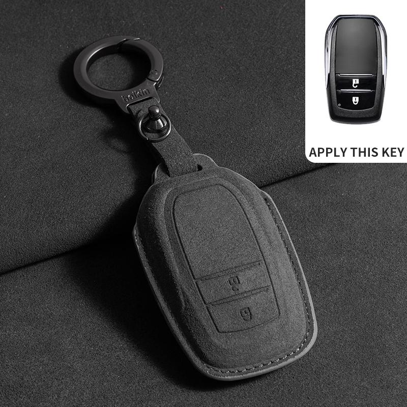 Suede Car Remote Key Case Cover for Toyota RAV4 Crown Hilux Fortuner Camry Land Cruiser Prado Prius Camry CHR C-HR Protector Fob