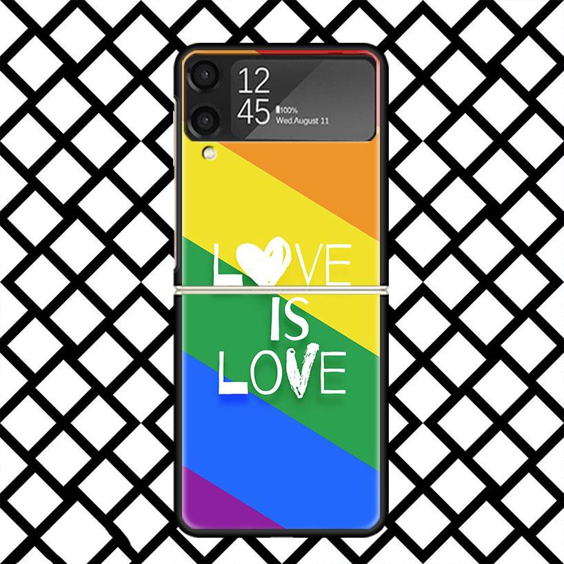 LGBT Rainbow Gay Lesbian Phone Case For Samsung Z Flip 7 6 5 4 3 Galaxy ZFLIP7 ZFlip6 5G Flip5 Flip4 Flip3 5g Black Hard Cover