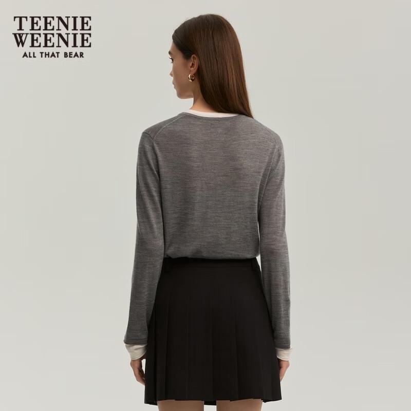 Teenie Weenie Women's Bear Faux Two-Piece Knitted Sweater