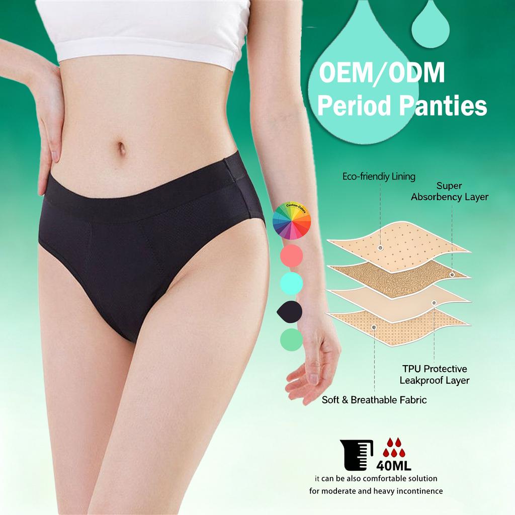 Shanhao Period Panties Women High Cut Leakproof Seamless Menstrual Underwear Medium Flow Period Underwear for Women