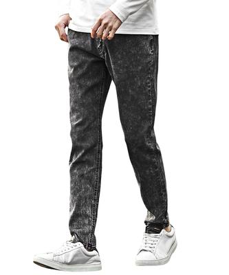 Samdiff Men's Joker Tapered Denim Jeans, Stretch, Slim Fit, Black Chemical (Tapered), Size M