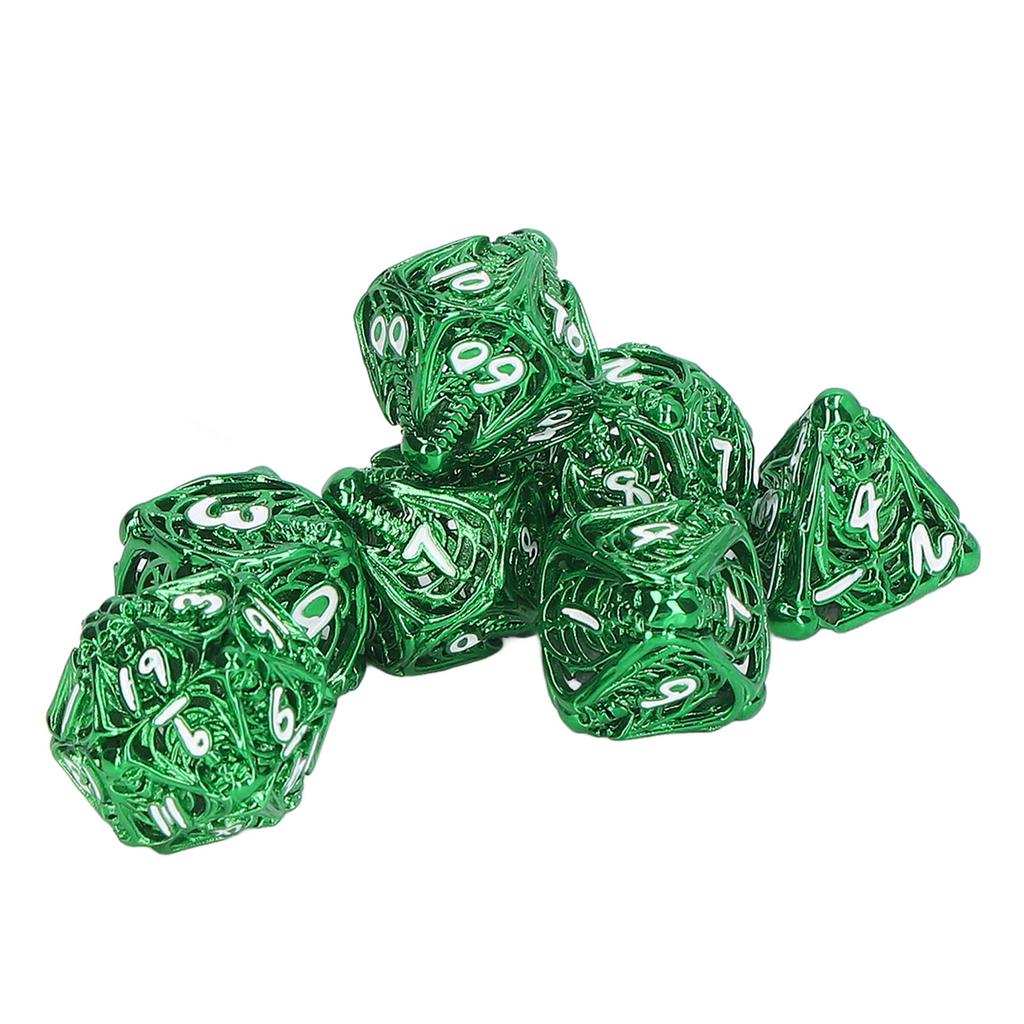 7 Stück Hohlmetall Würfelset Erwachsene Feiertagsparty Brettspiel Polyedrische Würfel für Rollenspiel