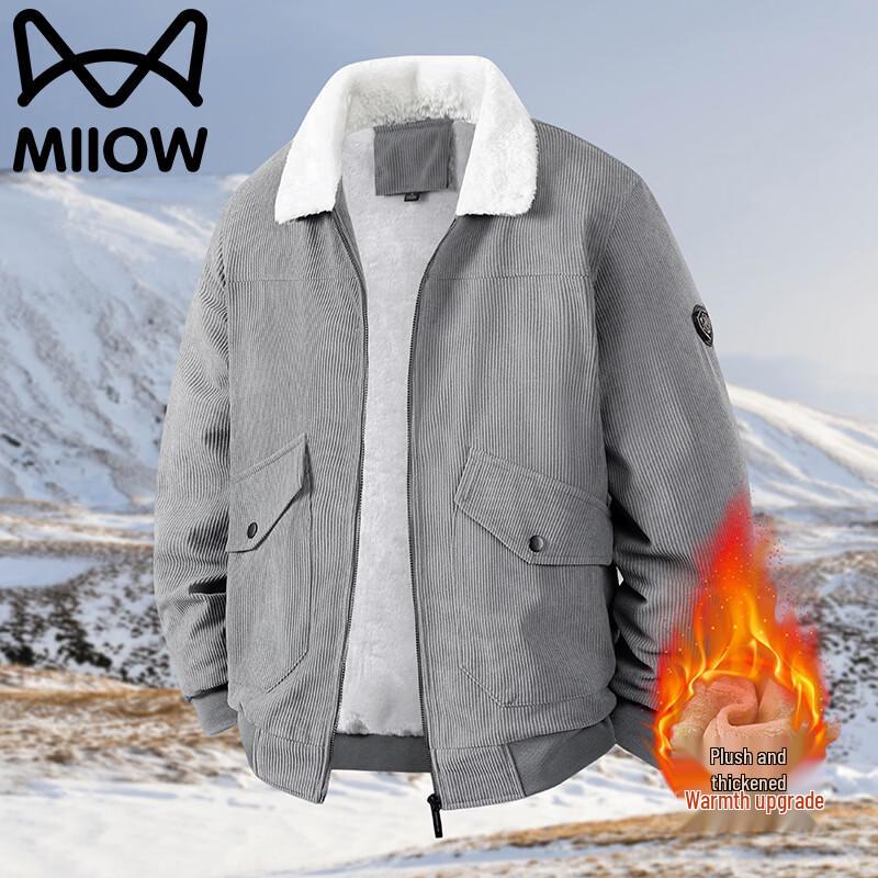 

Mao Ren Men s Thickened Fleece Collar Autumn/Winter Jacket L