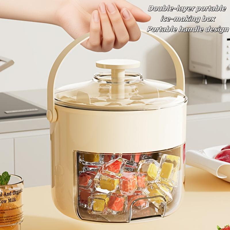 Refrigerator Ice Bucket With Cover Ice Tray To Make 40 Ice Cubes Easy To Press And Release Ice Cubes Ice Bucket With Storage Box