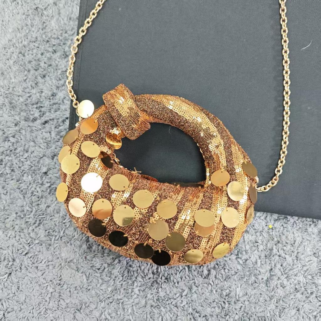Niche Design Full Diamond Dumpling Bag Hand Bag Female Celebrity Dinner Bag Casual Versatile Handbag Rhinestone Bag