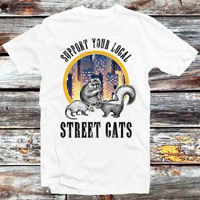 Support Your Local Street Cats Raccoon Rat T Shirt B891