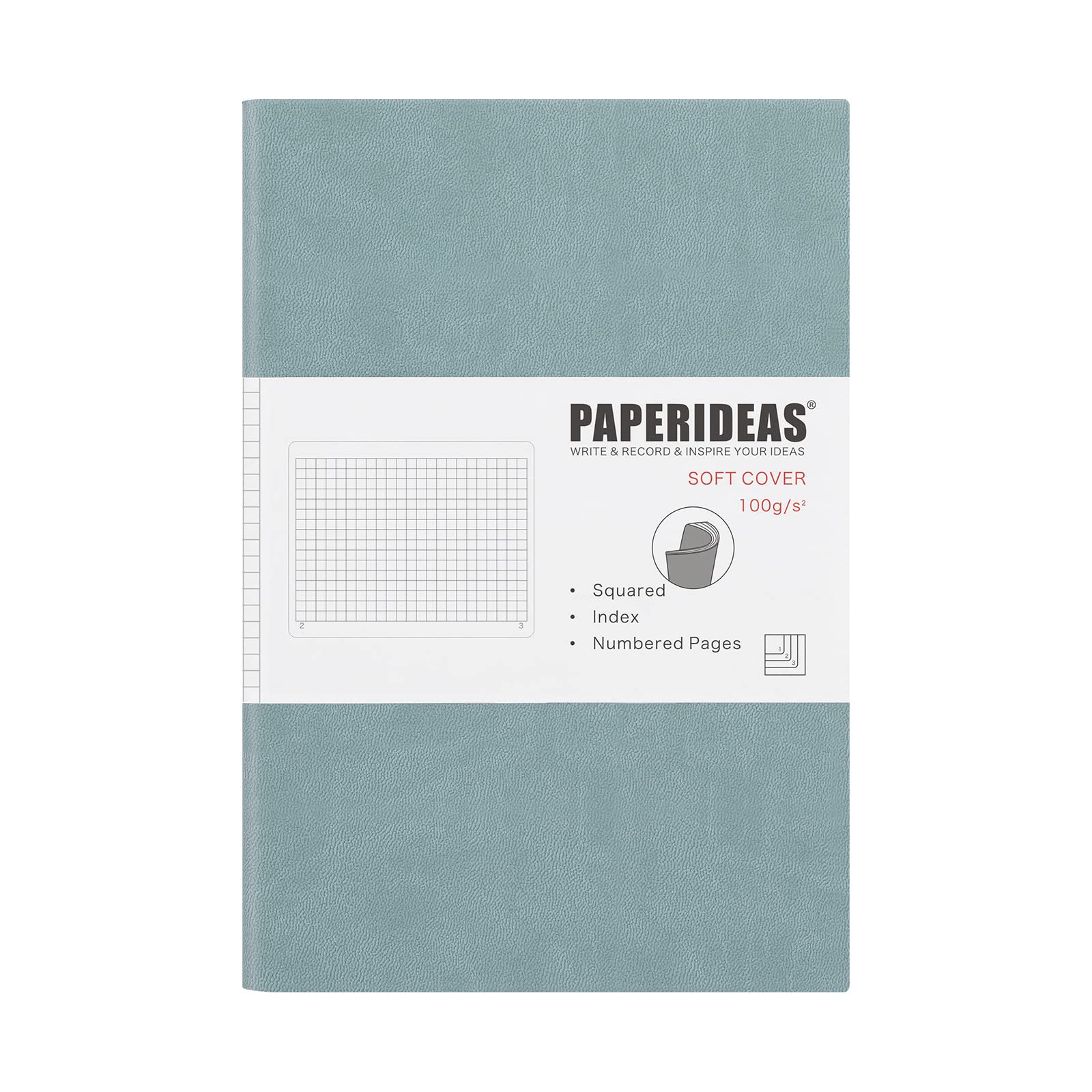 

PAPERIDEAS Soft Cover Fog Notebook, A5, (Grid, Blue)