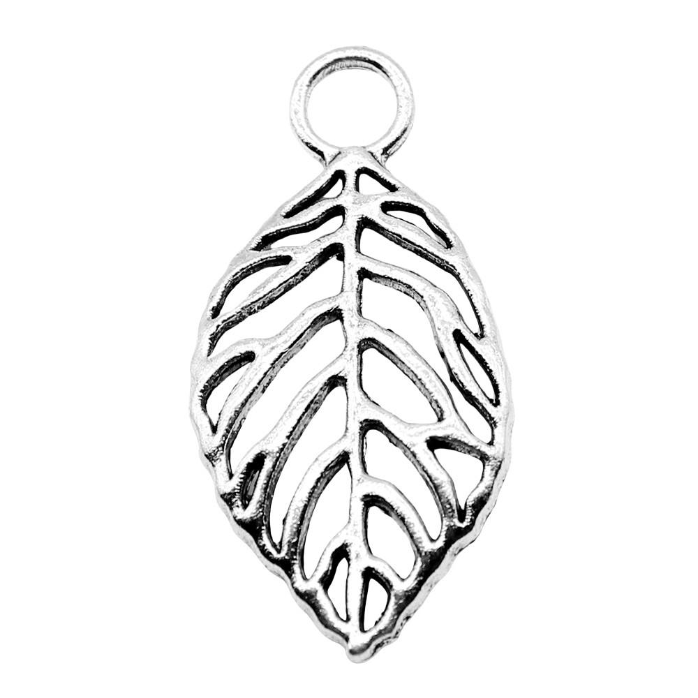 Filigree Leaf Charms Antique Alloy Pendants For Nature Inspired Jewelry
