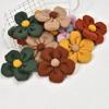 9cm Handmade Woolen Five-Petal Flower for DIY Accessories - Perfect for Headdresses, Shoes, Hats, and Clothing