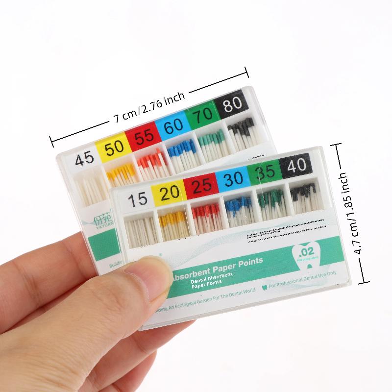 1 Box Dental Absorbent Paper Points Gp/Pp 02 Taper 15-80# Dentist Use Dentistry Materials Endodontic Cotton Fiber Tips