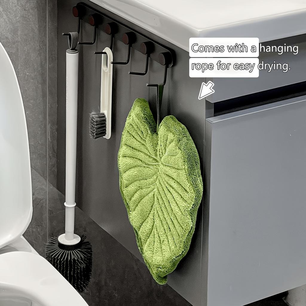 2Pcs Creative Leaf-Shaped Bathroom Hand Towel Hanging Design Absorbent Material Towel For Use In the Bathroom Restaurant Kitchen Reusable Highly