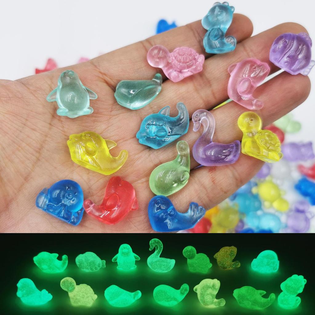 Leuchtende Niedliche Tier-Mini-Ornamente: Schildkröte, Bär, Hase - Handgefertigter leuchtender Schmuck