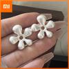 925 Sterling Silver Vintage Earrings For Women Trendy Simple Simple Flower Earring Jewelry Prevent Allergy Party Accessories
