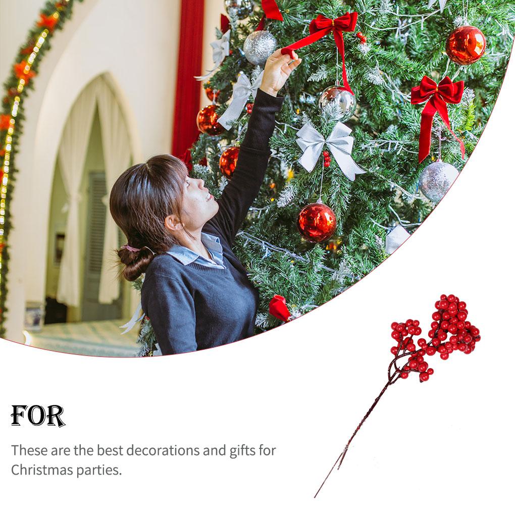Christmas Artificial Red Berries Party Xmas Holiday Bouquet Cherry Decoration Dining Bar Hotel Office Photo Prop Garland