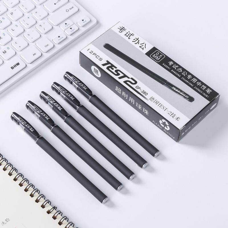 GP380 Frostiger Gelstift: Signatur-, Füllfederhalter & Kugelschreiber - Kreativer schwarzer Stift für Studenten, 0,5 mm