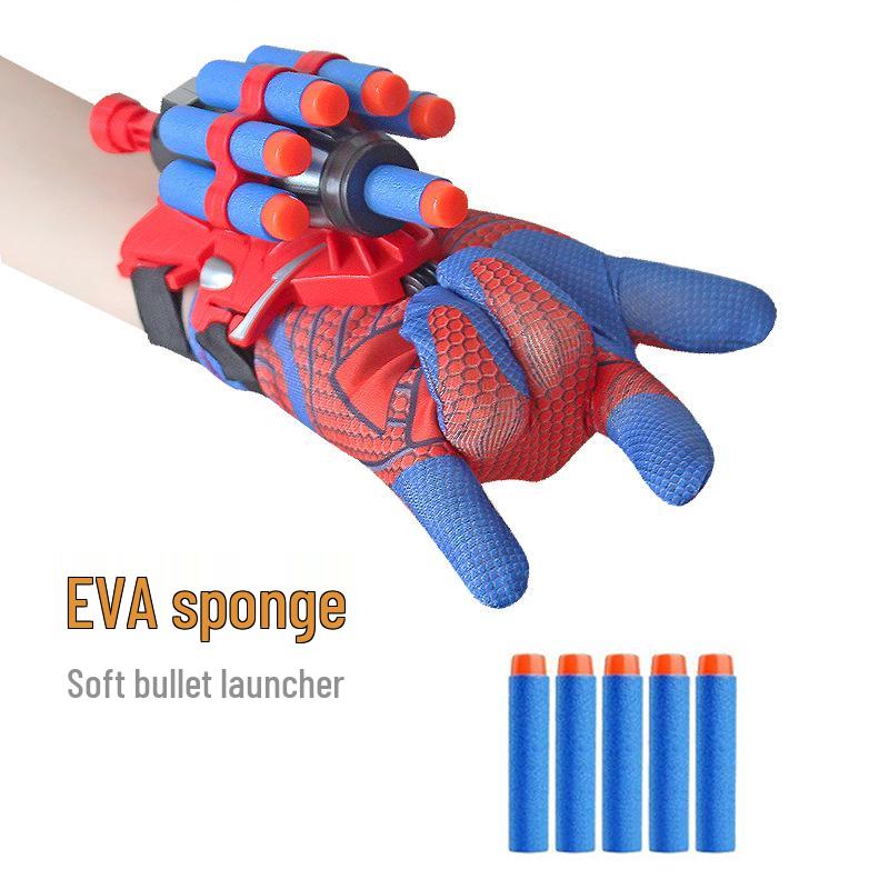 Children's Spider Hero Web Shooter Glove with Soft Bullet and Suction Cup Dart Launcher