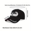 1pc Vintage Denim Baseball Cap, Trucker Hats and 1pc Necklace