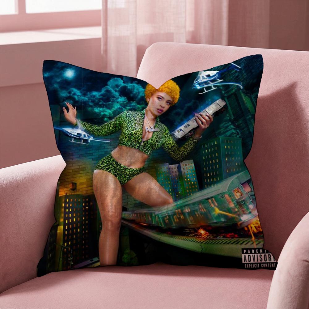 I-Ice Spice Y2k Cushion Cover Multi-Scene Pillow Cover for Home & Car - Reversible, Soft & Durable for Daily Use