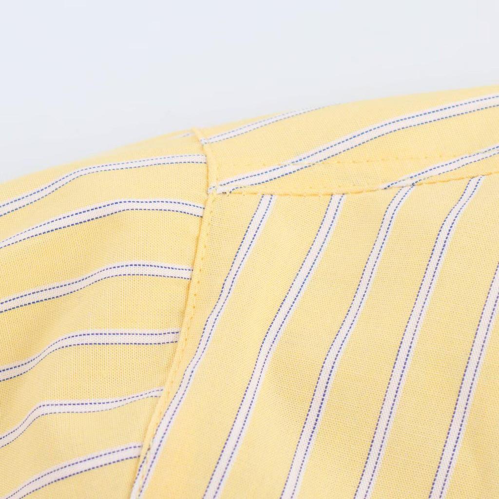 2025 Spring Women's Striped Print Patchwork Shirt: Versatile, Fashionable, Simple Design