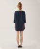 Letters Square Neck Casual Dress (Navy)