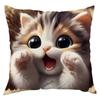 Sofa Pillow Pillowcase Skin-friendly Short Plush Cute Animal Cat Pillow Cover Living Room Cushion Cover Without Core