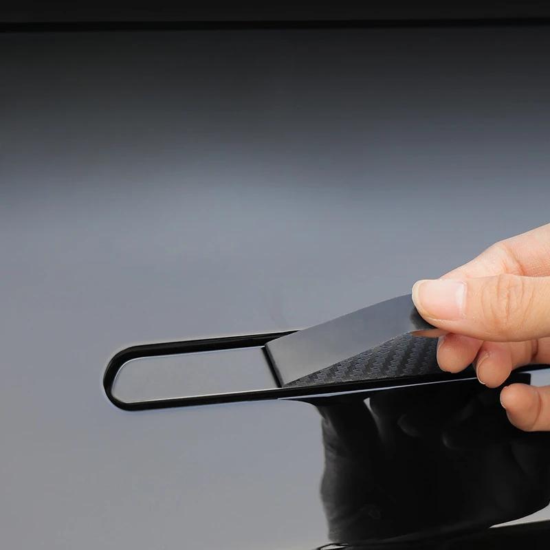 For Tesla Model 3 Y Carbon Fiber ABS Styling Premium Durable Accessories Model3 2024 Car Door Handle Cover Protector Sticker