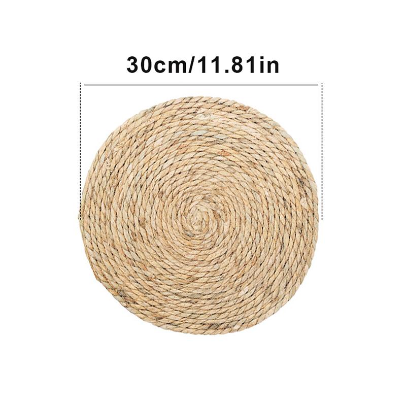 1Pcs Pot Mats Handwoven Rattan Placemats Round Heat Insulation Mats Natural Woven Table Mats For Dining Home Wedding Decor
