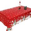 Christmas Tablecloth Winter Snowman Xmas Tree Wreath Design Rectangle Tablecloths Washable Fabric Table Cover