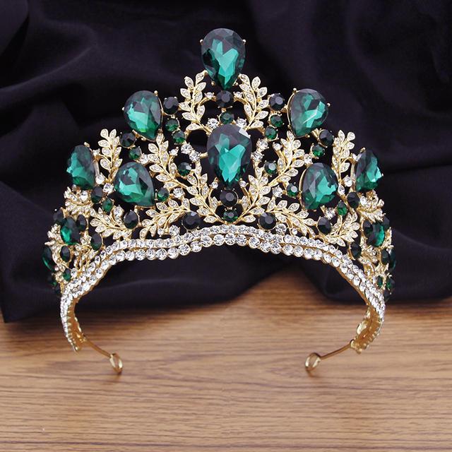 Quality Pageant Crown Headdress Royal Queen Large Water Drop Crystal Tiaras Diadem Bridal Wedding Hair Jewelry Bride Accessories