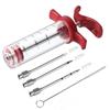 Easy  Use  Portable Turkey Meat Injector Syringe Kit, Professional Marinade Inject Tool for Smoked BBQ Grill Barbecue Roasting