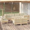 Day and Night - Day and Night Garden Furniture 9 Pieces and Cushions Solid Cream Pine Wood
