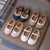 2024 Children Leather Shoes for Girls Autumn New Fashion Korean Style Sweet Soft Bottom Anti-slippery Embroidery Outside Shoes