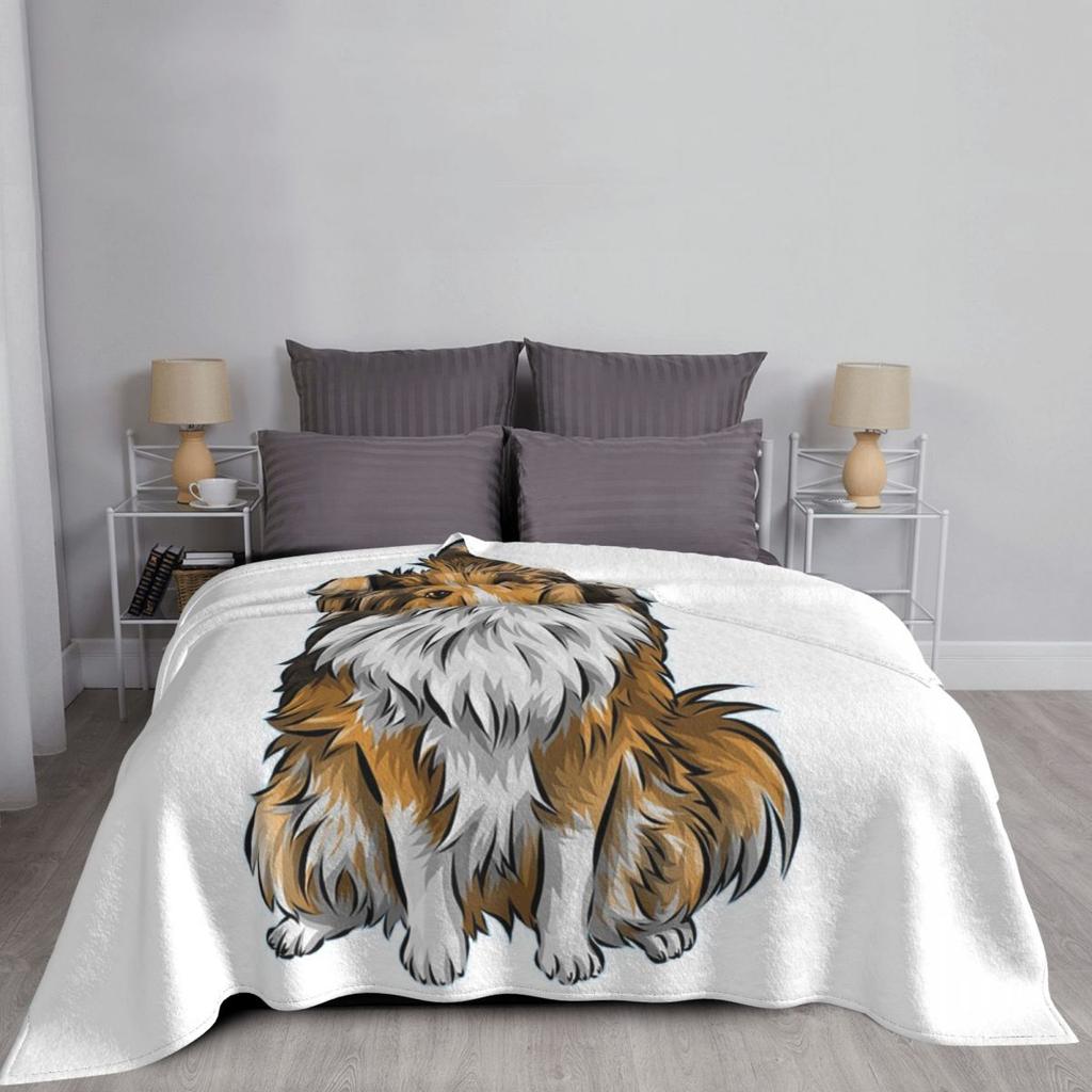 Sheltie Dog Blankets Soft Warm Flannel Throw Blanket Bedspread for Bed Living room Picnic Travel Home Couch