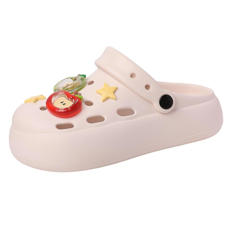 Cute and comfortable apple star hole shoes women's summer new fashion versatile bag head slippers