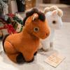 Simulation Sitting Foal Plush Doll Big Mane Cartoon Horse Stuffed Toy  Valentine's Day Gifts