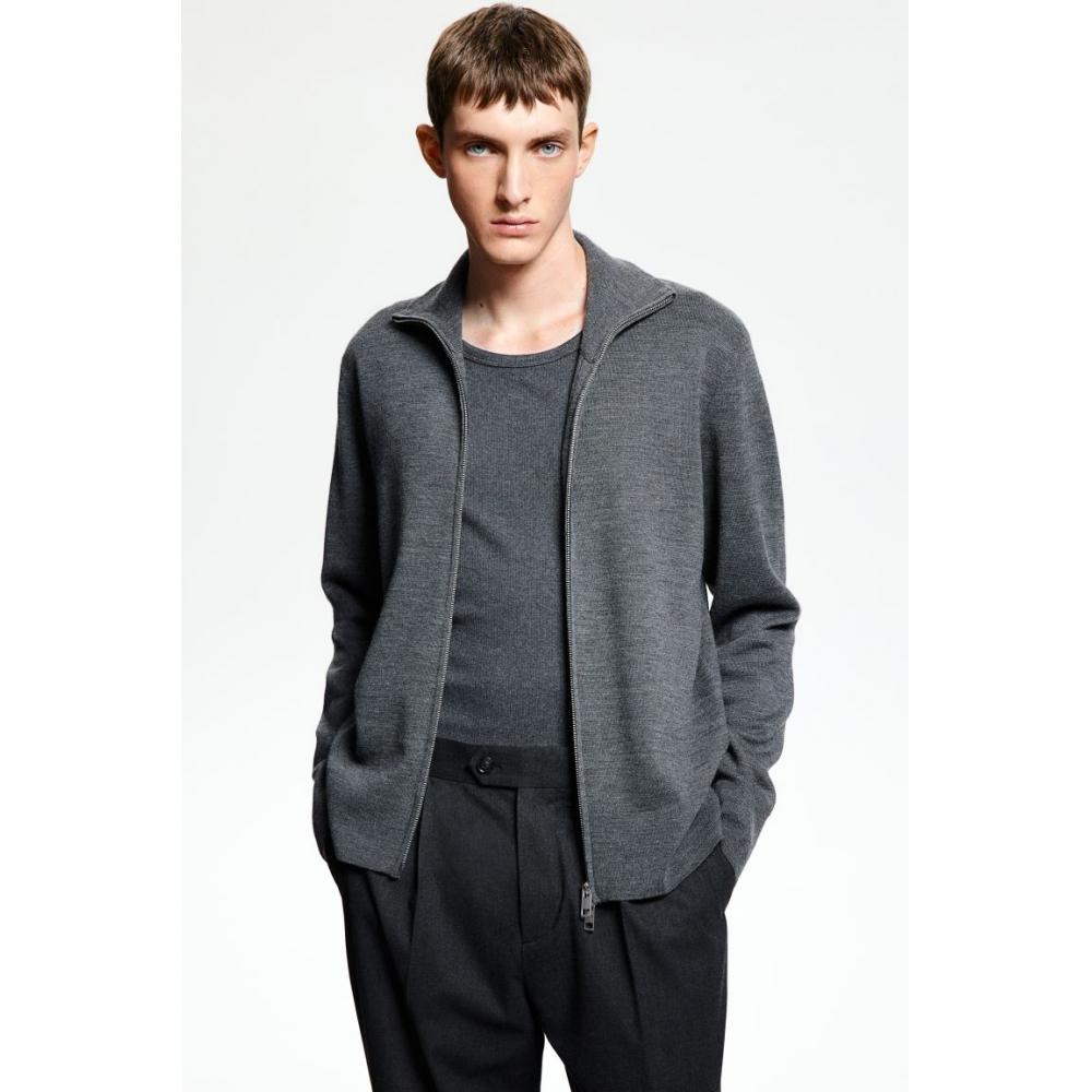 

Кардиган на молнии HM темно-серый меланж M