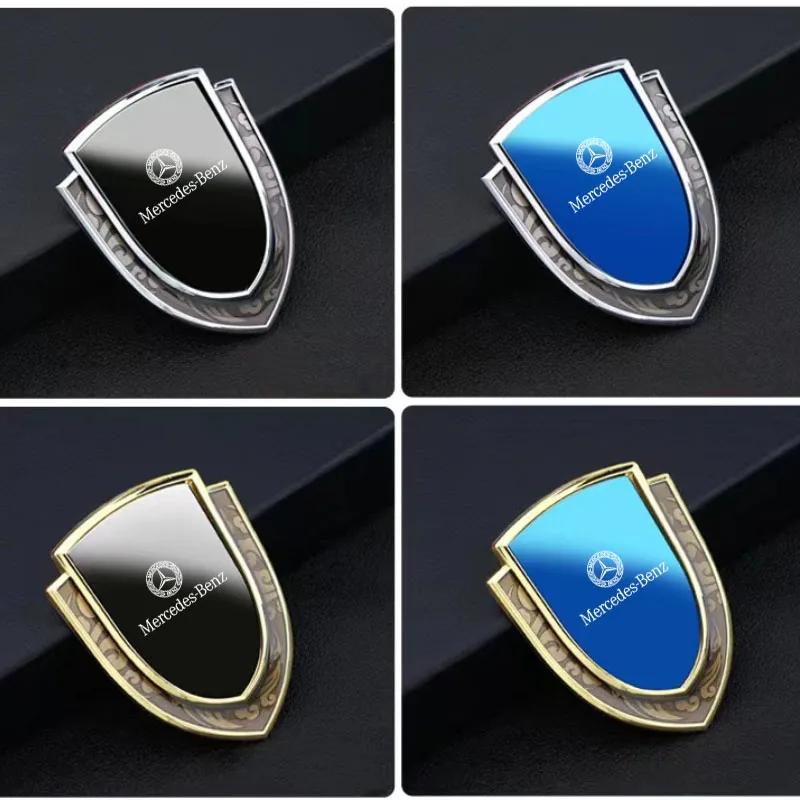 For  Mercedes Benz W124 W203 W204 CLA CLS SL SLC SLK A B C E S CLASS 3D Metal Car Side Fender Sticker Shield Badge Emblem Logo